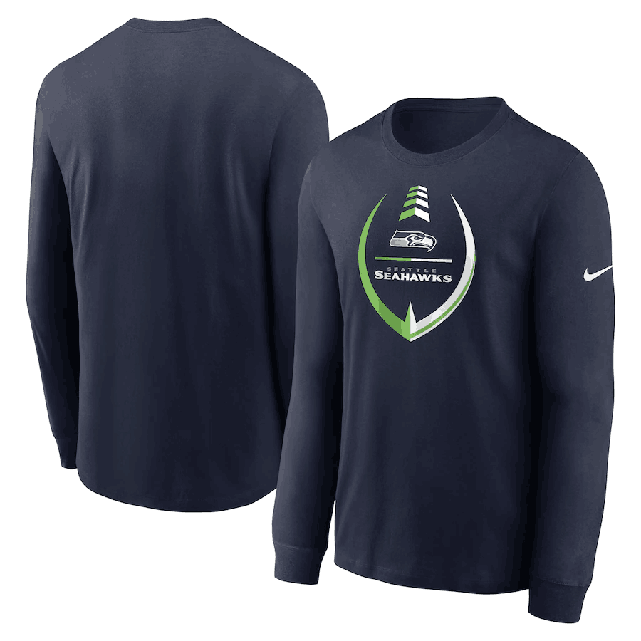 Men's Seattle Seahawks Navy Icon Legend Performance Long Sleeve T-Shirt Men's Seattle Seahawks Navy Icon Legend Performance Long Sleeve T-Shirt